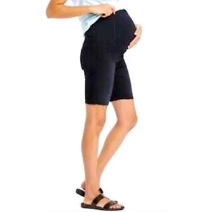 Isabel Maternity Bermuda Jean shorts Black